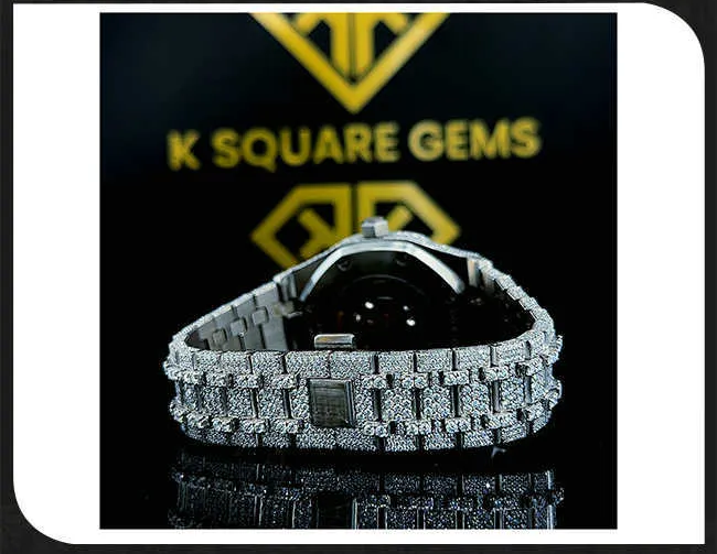 Luxury Iced Out Diamond Moissanite Silver Watch for Men & Women - Perfect for Parties, Weddings & Special Occasions