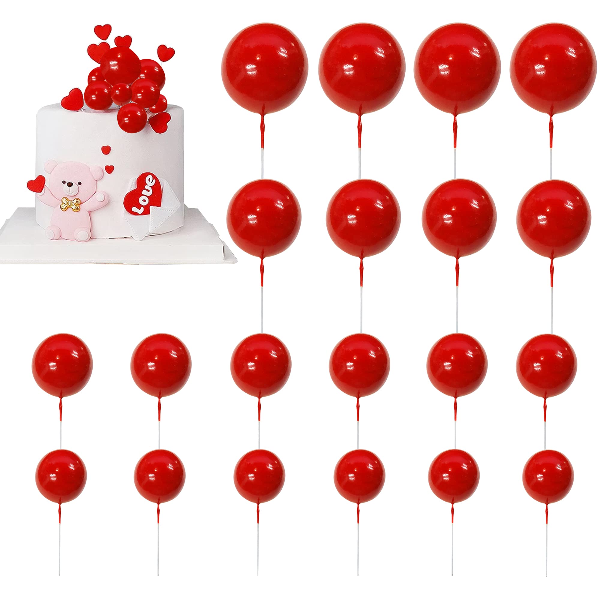 Mini Pearl Foam Ball Cake Toppers - Decorative Cupcake Picks for Wedding, Birthday, Baby Shower & Anniversary Parties | Baking Decoration Supplies with Toothpicks | Perfect for DIY Desserts & Celebration Cakes
