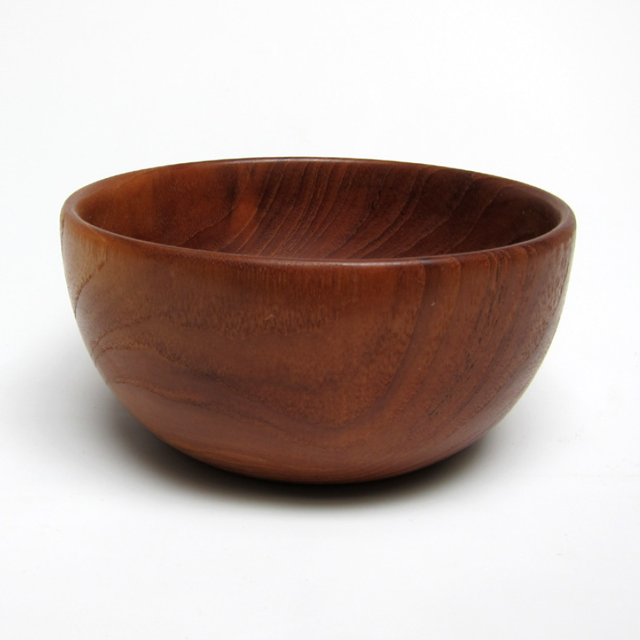 Handcrafted Teak Wood Salad Bowl - Small Size, Natural & Durable for Healthy Eating | Perfect for Salads, Fruits, Snacks & Table Decor