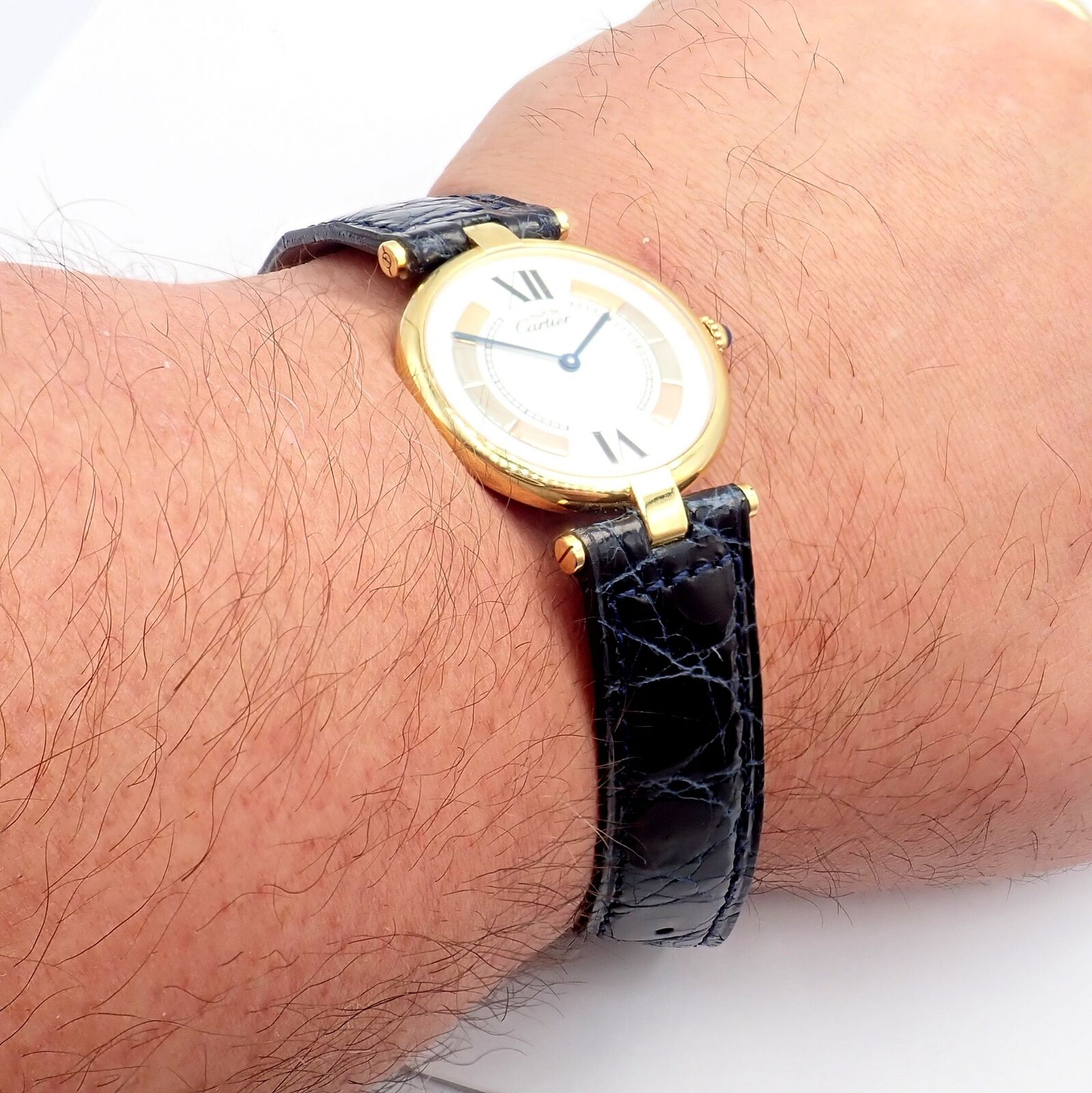 Cartier Must De Silver 925 Vermeil Round Quartz Watch 30mm - Luxury Women's Timepiece for Business & Evening Events