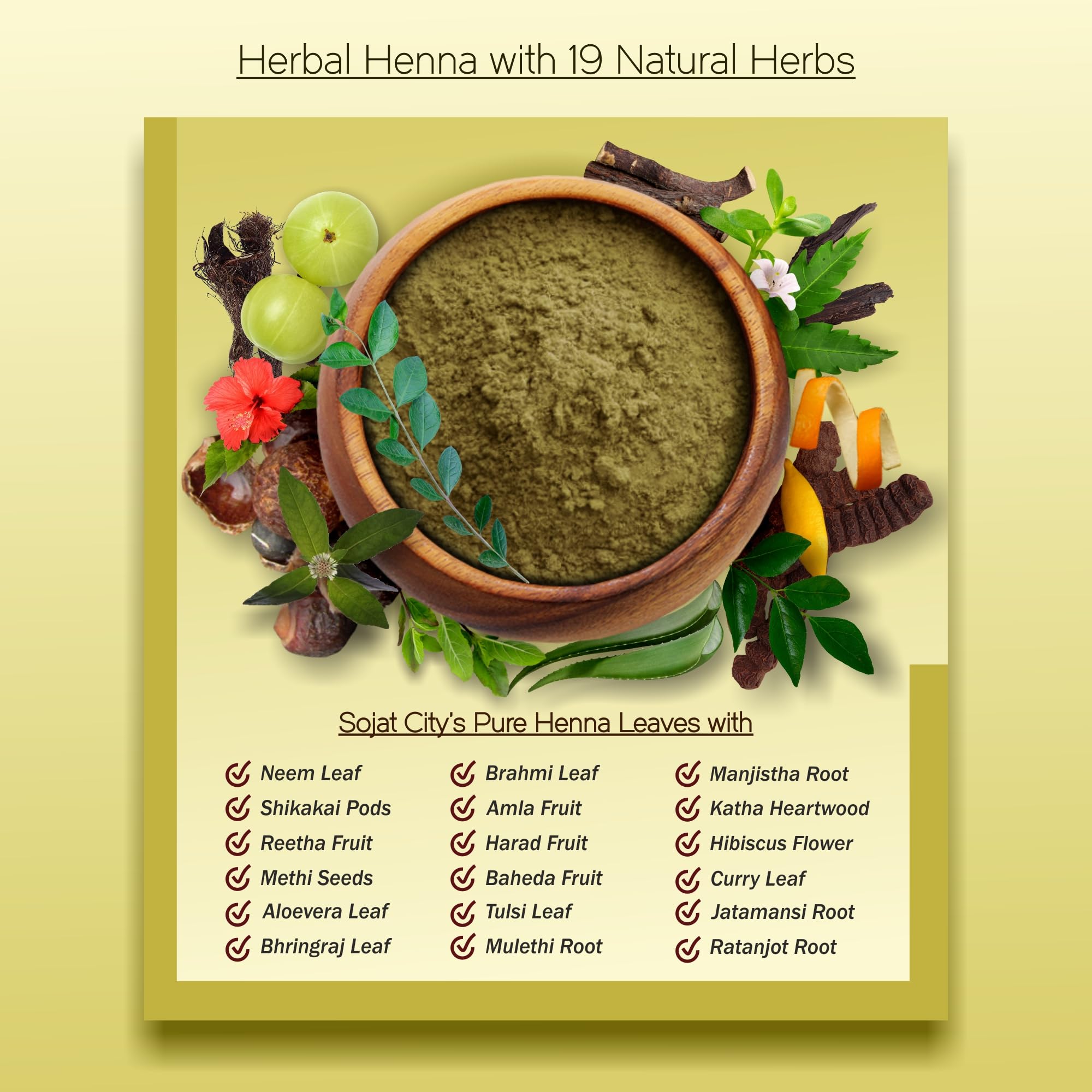 Natural Ayurvedic Herbal Mehndi & Katha Powder for Hair Coloring - 200g | Chemical-Free Herbal Hair Dye | Organic Hair Volume & Growth Treatment | Perfect for Gray Coverage, Henna Tattoos & Hair Care Routine