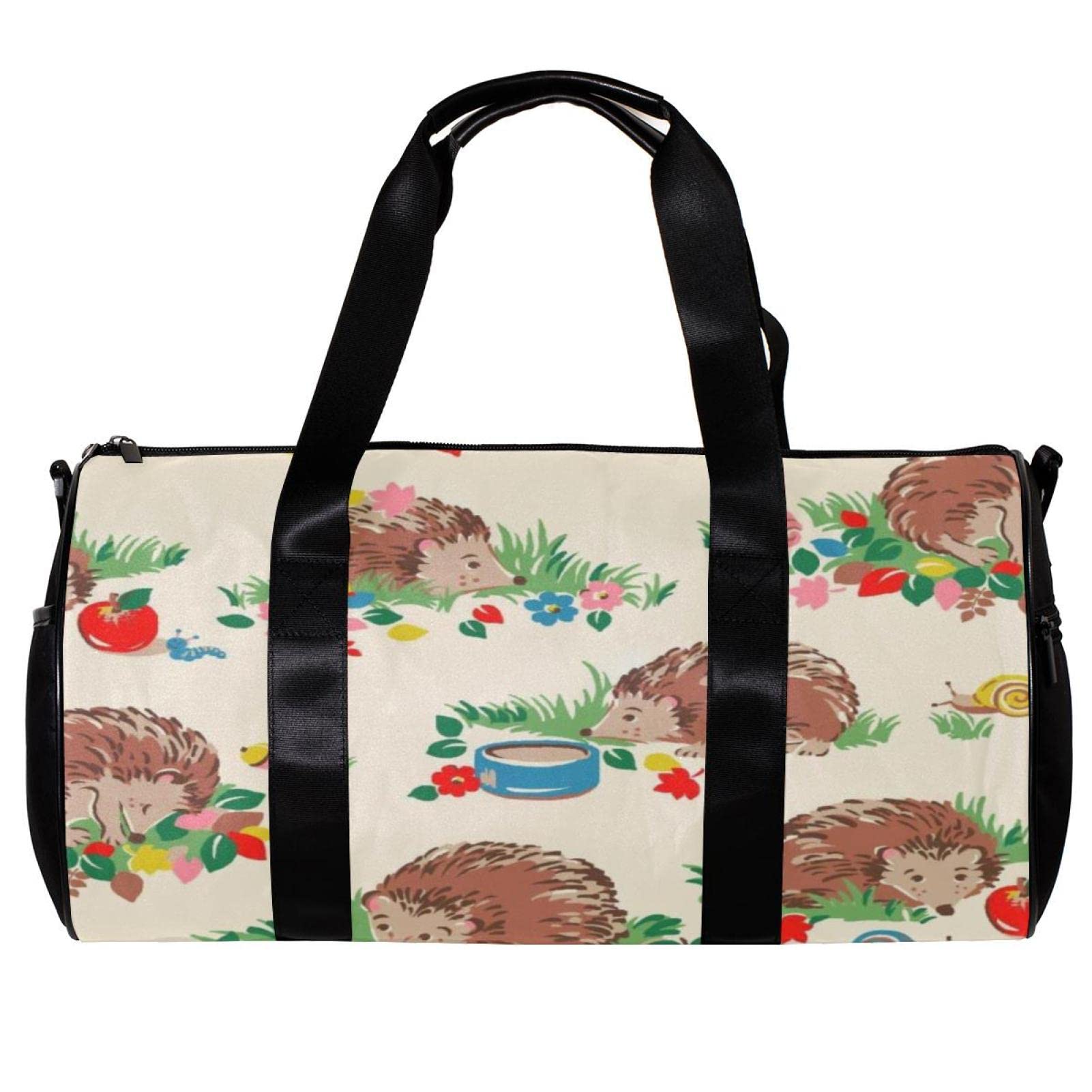 Foldable Travel Duffel Bag for Gym & Sports - Lightweight Weekender Overnight Bag for Women & Men - Cute Hedgehog Design - Perfect for Workouts, Travel & Weekend Getaways