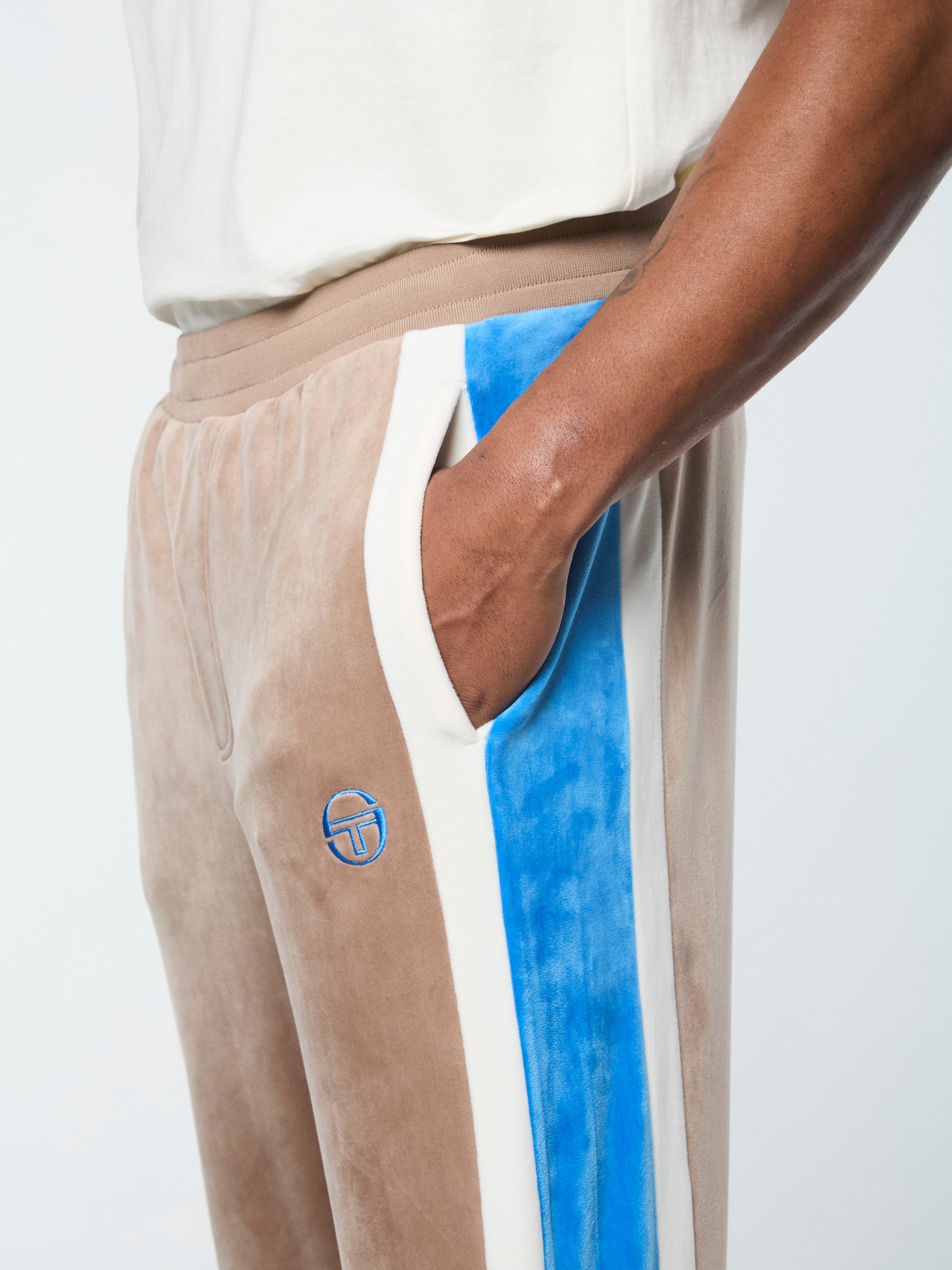 Lazaro Velour Track Pants for Women - Soft & Comfortable Joggers in Taupe Grey | Lounge, Yoga, Running & Casual Wear