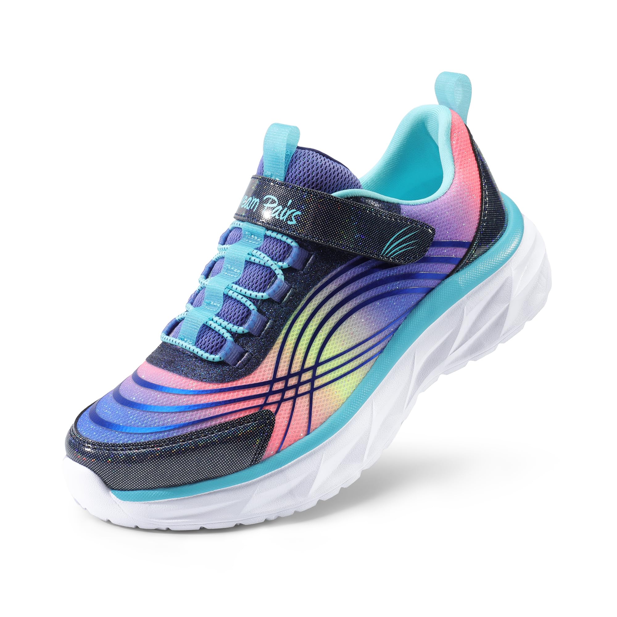 DREAM PAIRS Girls Sneakers - Sparkle ColorBurst Lightweight Running Shoes for Kids | Tennis, Casual Walking & Playtime Shoes for School, Sports & Everyday Wear