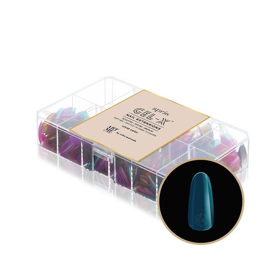Apres Gel X Tips by Yoko - Vivid Color Sculpted Round Medium Nail Extensions for Salon & Home Manicure | Perfect for DIY Nails, Professional Use, and Special Occasions