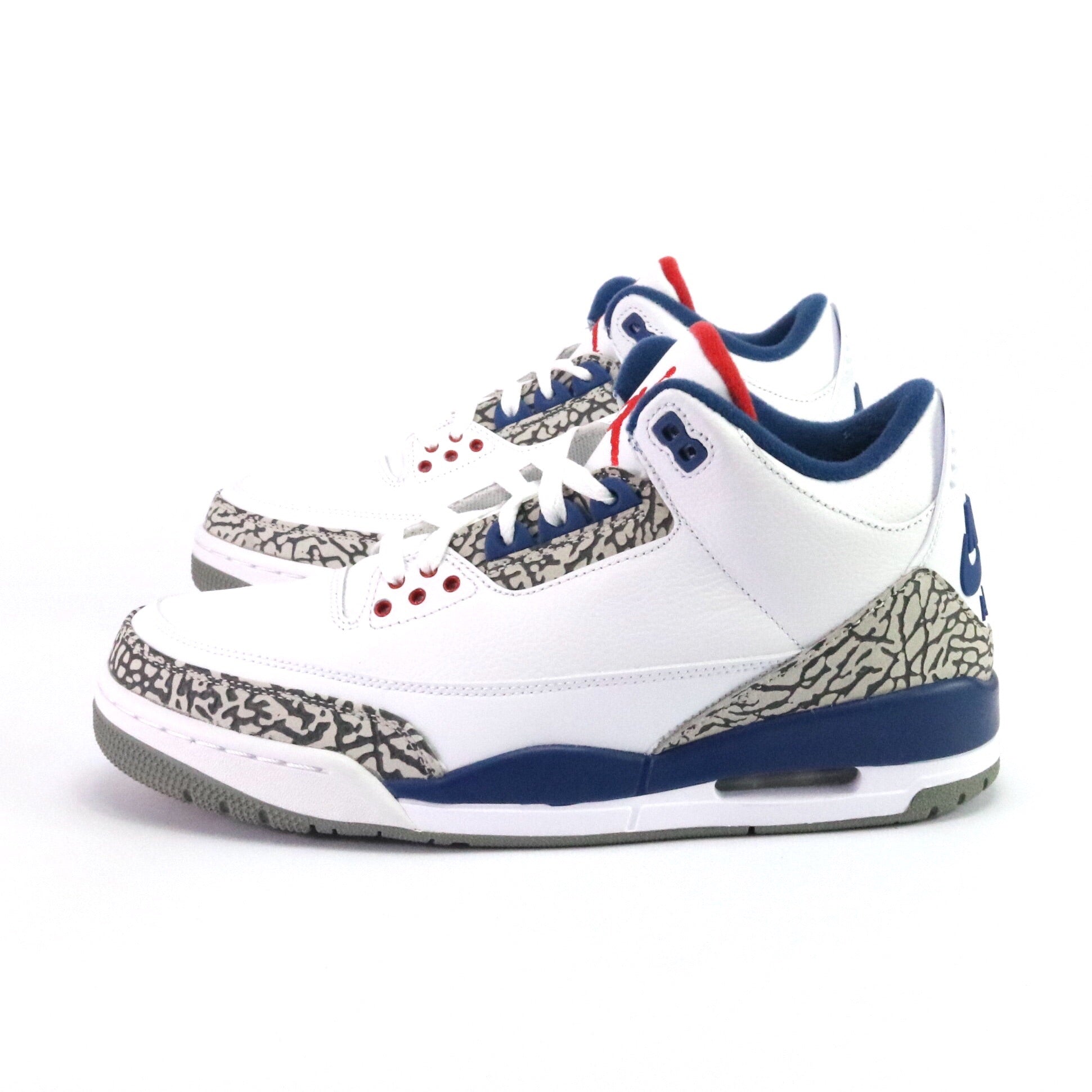 Air Jordan 3 Retro OG True Blue White Fire Red Sneakers - Men's Basketball Shoes for Casual Wear & Street Style