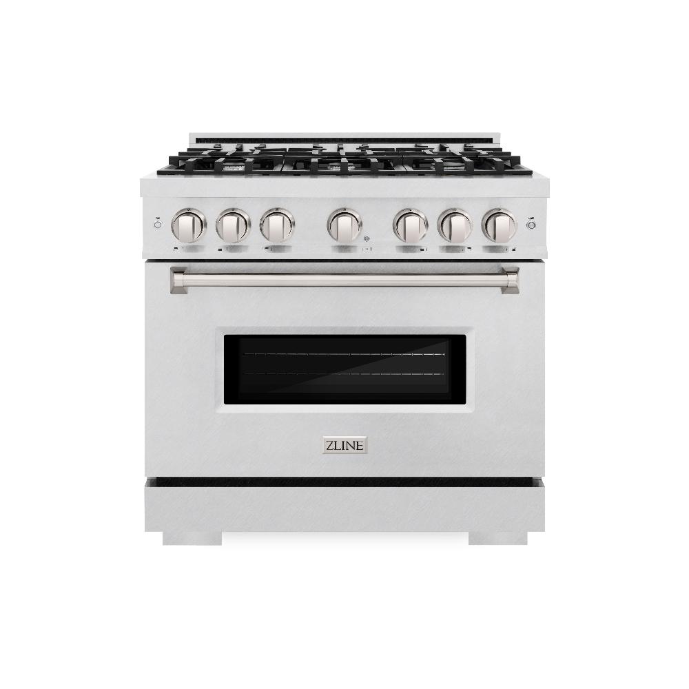 ZLINE 36 Inch 5.2 Cu. Ft. Classic Gas Range with 6 Burner Cooktop & Convection Gas Oven - Satin Stainless Steel (CGRS 36) | Professional Kitchen Appliance for Home Chefs & Cooking Enthusiasts