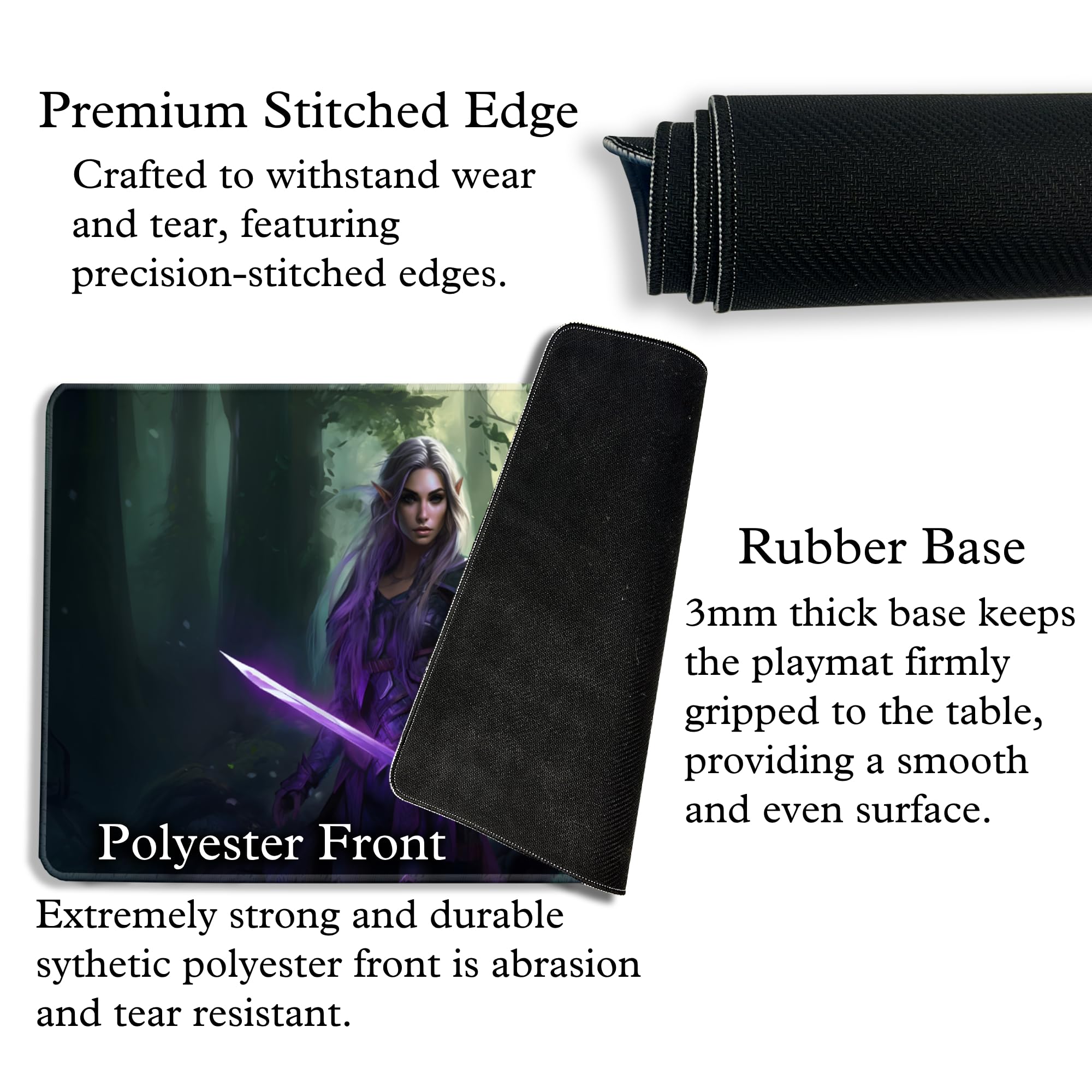 Elf Warrior Custom Alternate Art Premium Playmat - Stitched Edges - Compatible with MTG & TCGs - Perfect for MTG Lathril Blade of The Elves Decks - Ideal for Gaming Tournaments & Home Play