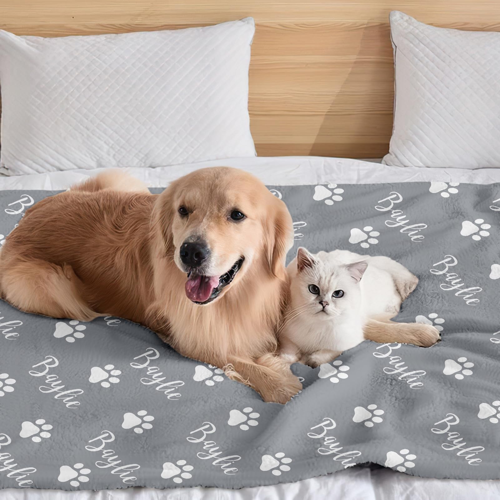 Custom Personalized Dog Blanket with Name & Pattern - USA Printed Pet Blanket for Dog Lovers - Perfect for Pet Memorial Gifts, Home Decor & Comforting Pet Loss