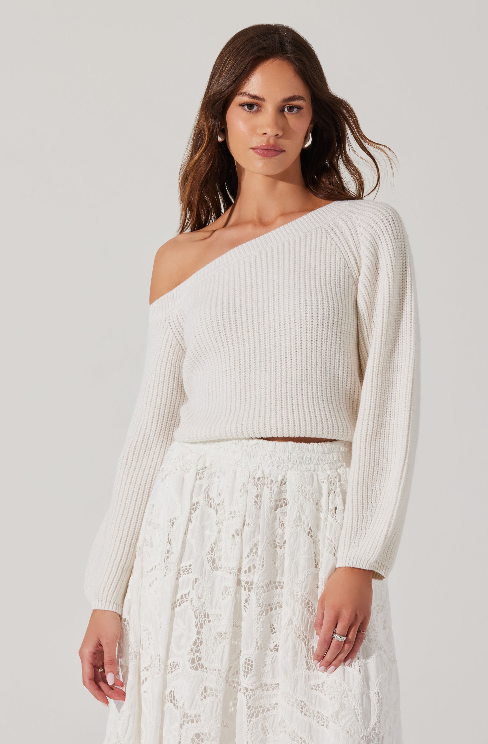Ottolia Women's Off Shoulder Sweater - Soft Knit Pullover, Casual Loose Fit, Long Sleeve Tops for Fall & Winter | Perfect for Date Night, Office Wear, and Weekend Outfits