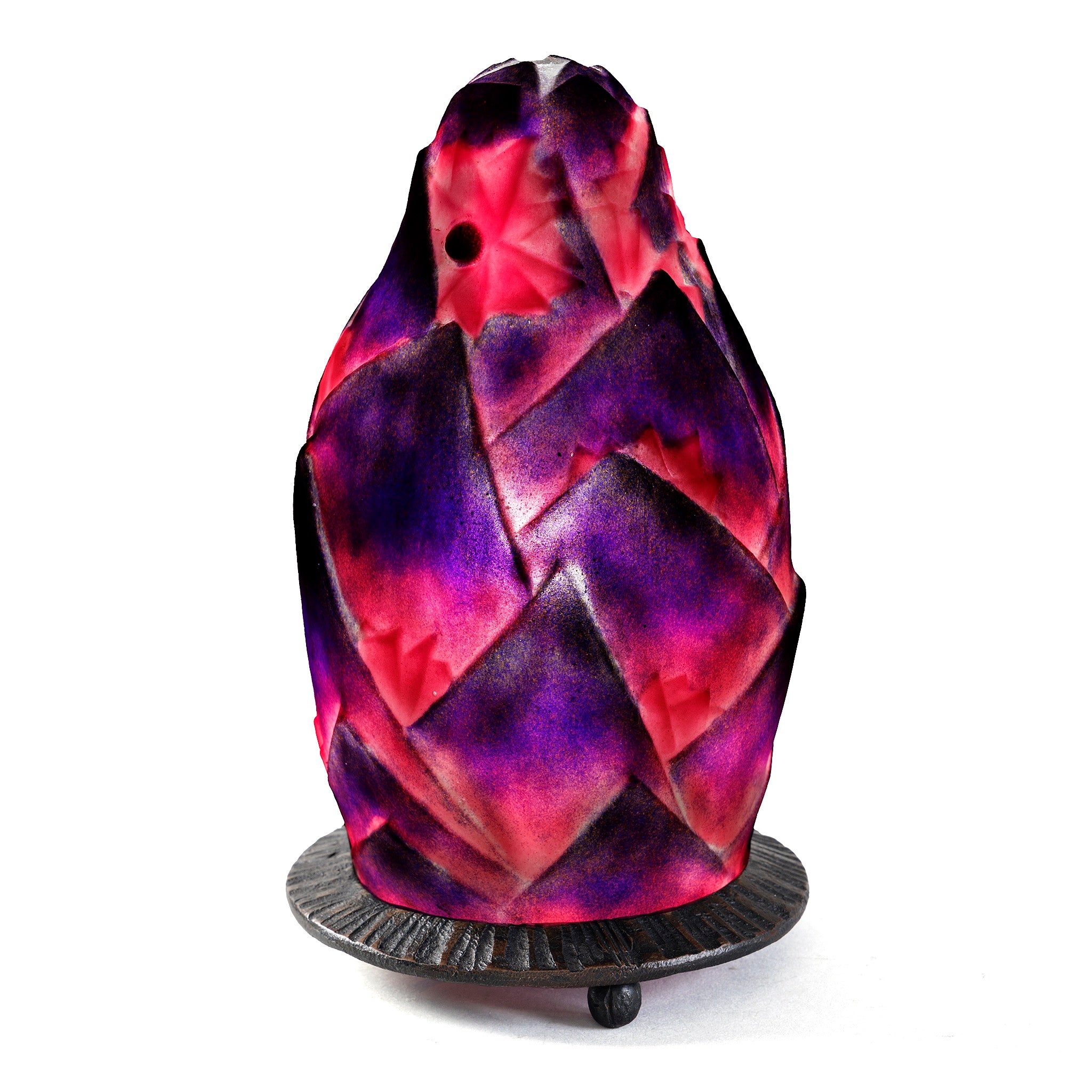 Gabriel Argy Rousseau Pâte de Verre Modern Foliage Night Light - Elegant Glass Art Decor for Bedroom, Living Room & Nursery