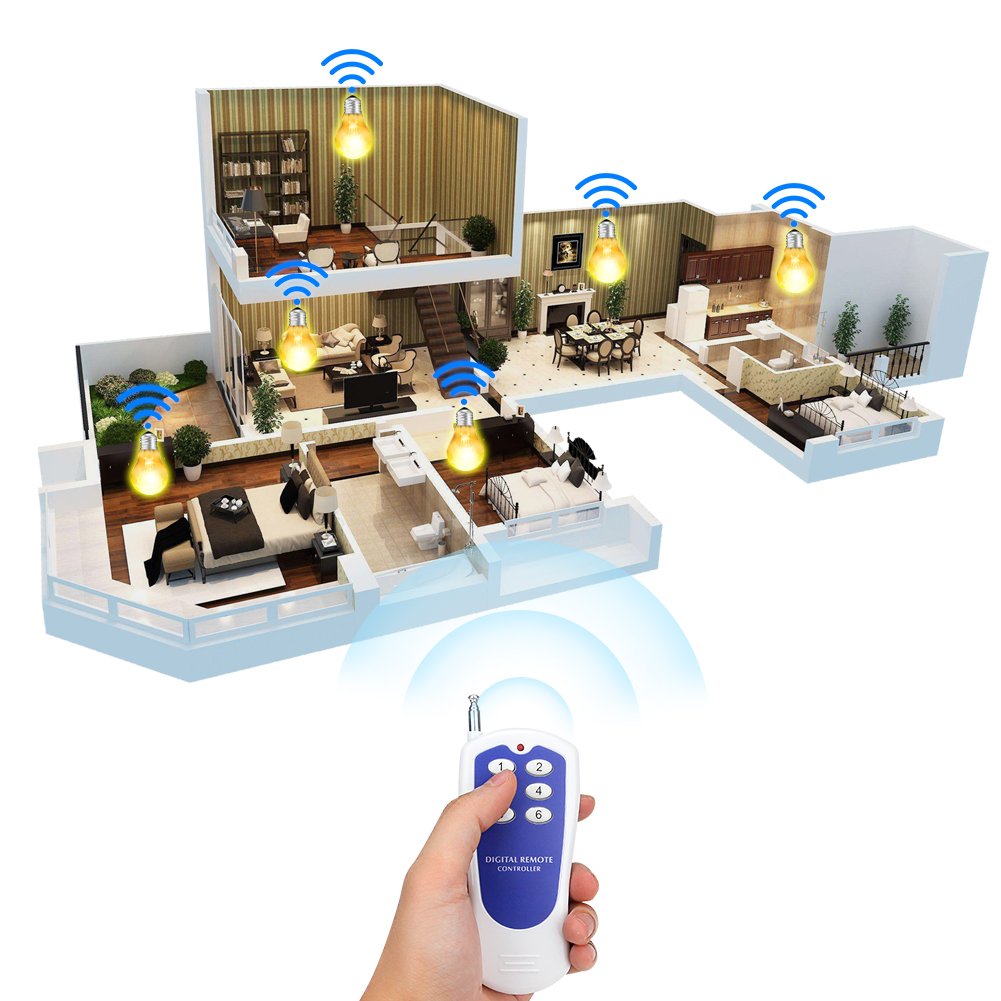 eMylo DC 12V 6X 1 Channel Wireless Relay RF Remote Control Switch 433MHz Transmitter & Receiver Kit - Perfect for Home Automation, Garage Door, Lighting and Industrial Equipment Control