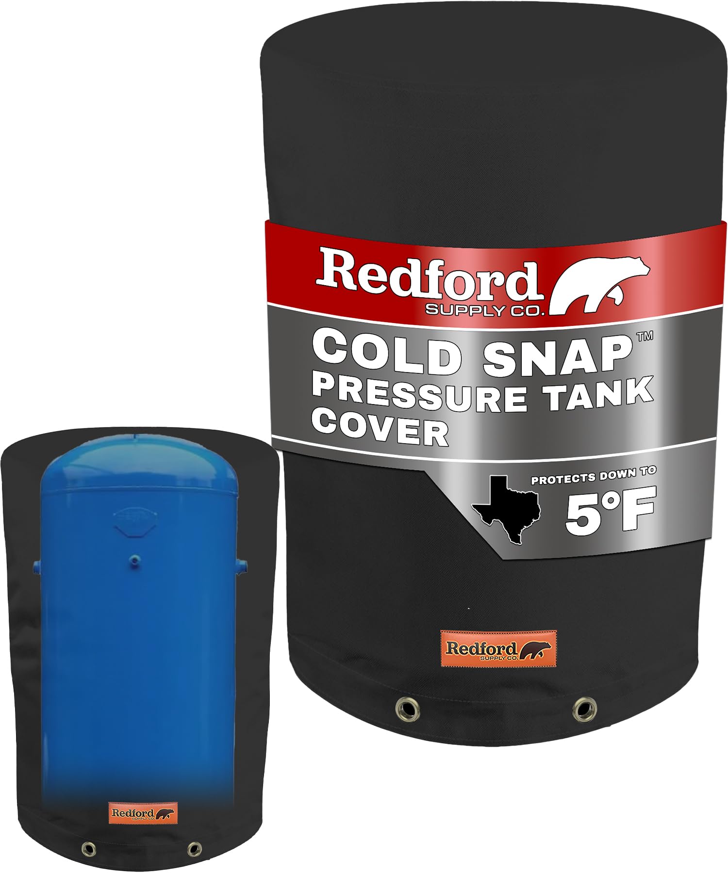 Redford Supply Co. Cold Snap (5°F) Round Water Pressure Tank Cover - Weatherproof & Insulated Winter Freeze Protection Cover for Well Pumps & Pressure Tanks (20