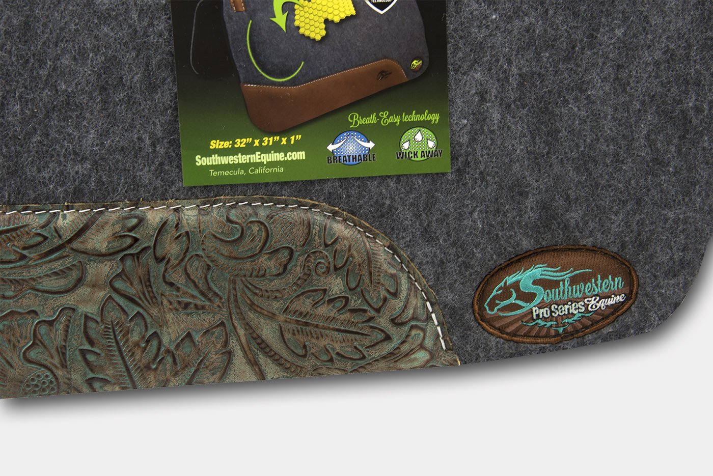 OrthoRide Correction Western Saddle Pad - Therapeutic Horse Saddle Pad for Back Pain Relief - Made in USA - Perfect for Trail Riding & Dressage Training