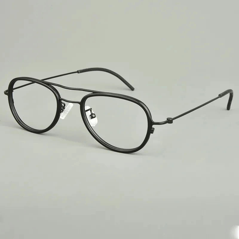Stylish Aimee Unisex Full Rim Oval Double Bridge Titanium Acetate Eyeglasses Frame 14508 - Lightweight & Durable for Work, Reading & Everyday Fashion