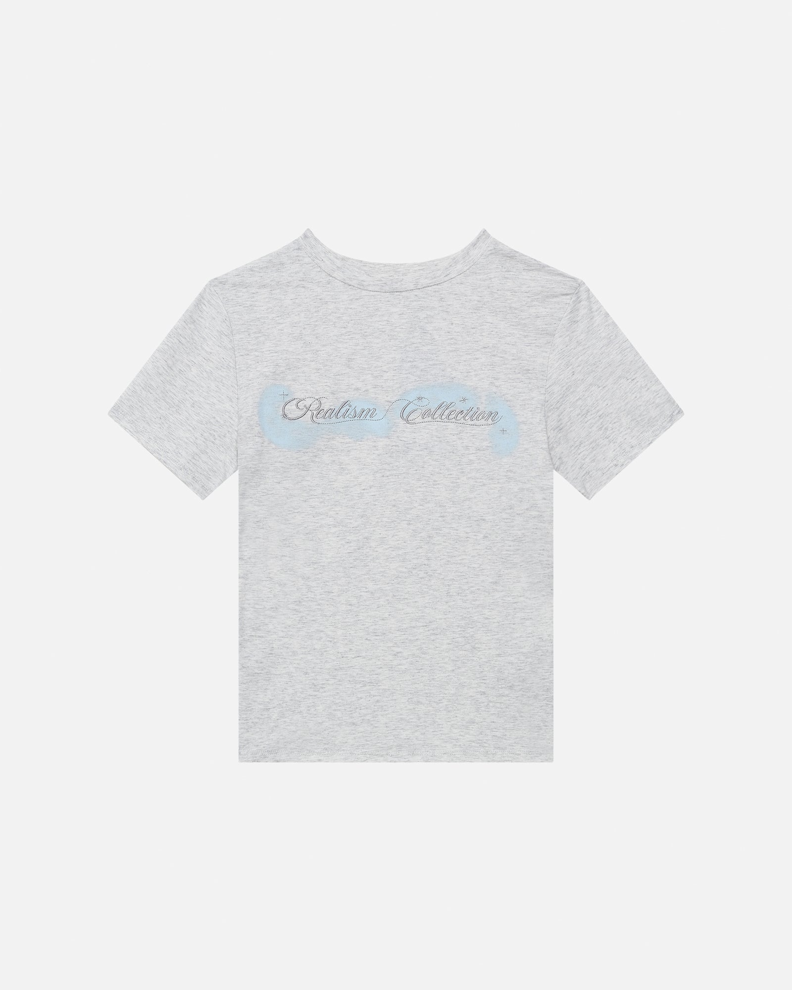 SSS Realism Astral Baby Tee - Light Marle Cotton T-Shirt for Women | Casual & Streetwear Style | Perfect for Everyday Wear, Outings & Layering