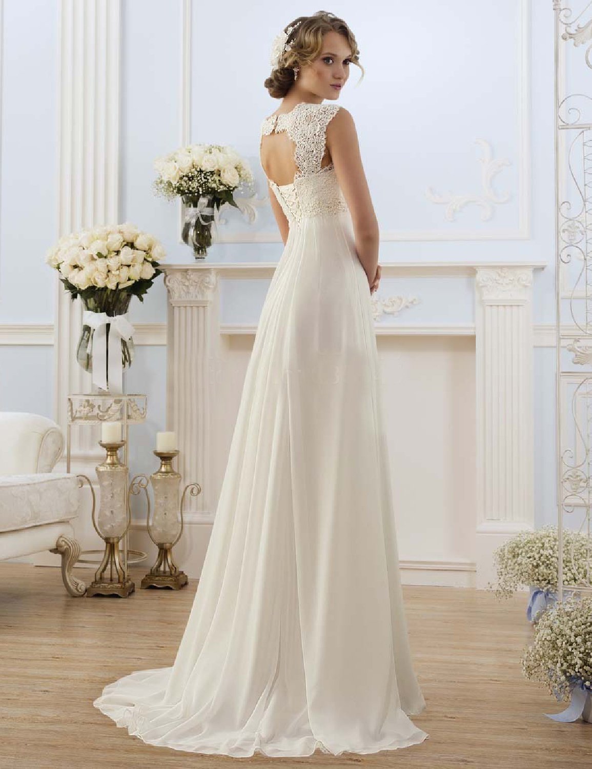 Elegant Lace Wedding Dresses for Bride - Long Chiffon Boho Beach Bridal Gowns | Perfect for Beach, Garden & Destination Weddings (WD20)