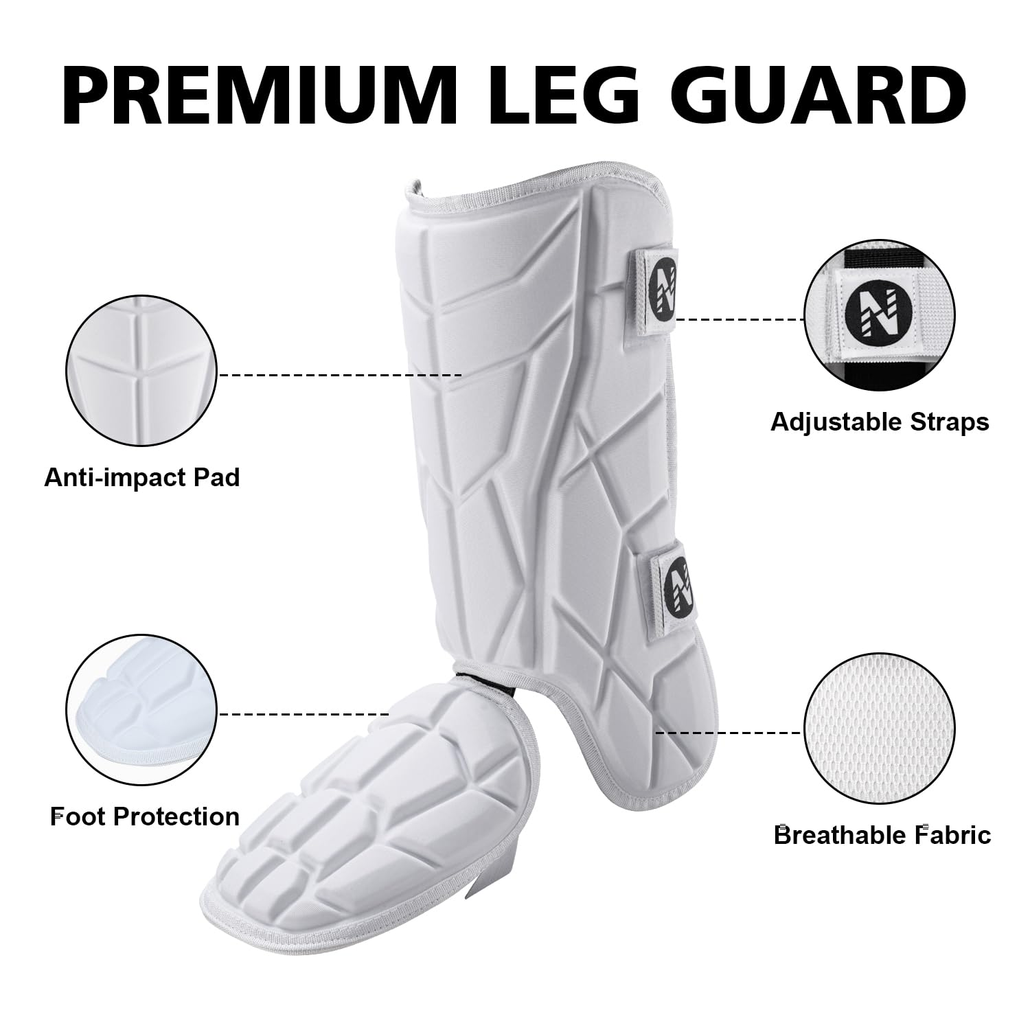 Baseball & Softball Batter's Leg Guards - Youth & Adult Shin Guards for Hitting Protection - Perfect for Training, Games & Practice