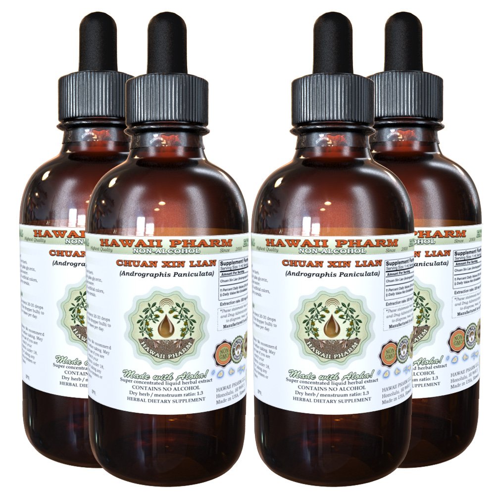 Organic Andrographis Paniculata Alcohol-Free Liquid Extract | Chuan Xin Lian Herbal Supplement | Glycerite Tincture 4x4 oz | Immune Support & Wellness Boost for Cold Season