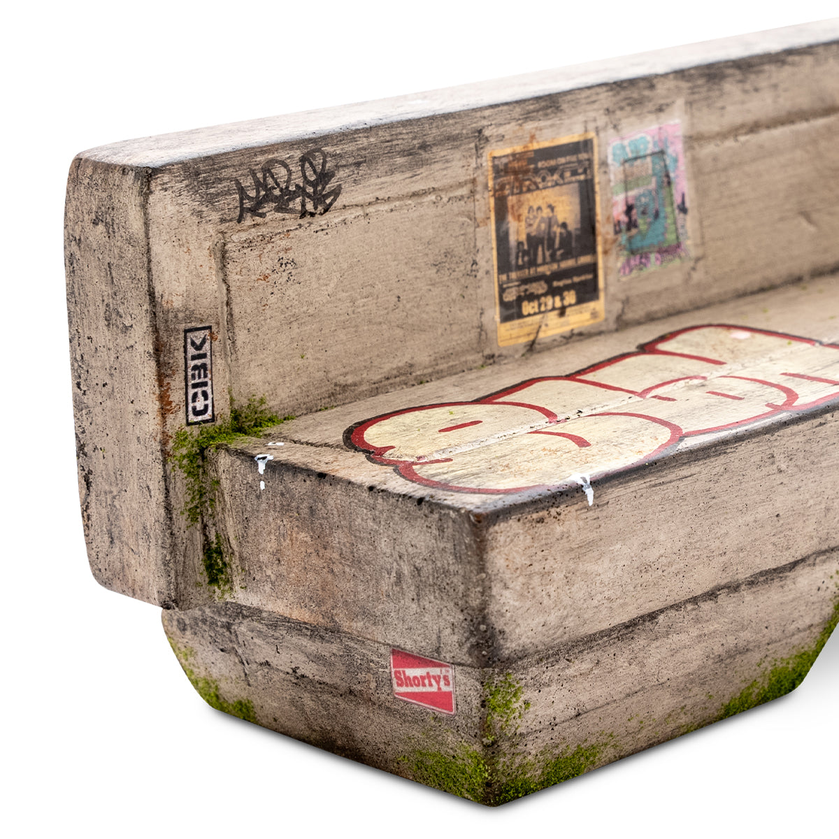Premium High-Level Fingerboard Ramps - Cement Skateboard Bench with Graffiti Design | Perfect for Finger Skateboarding & Urban Style Home Decor