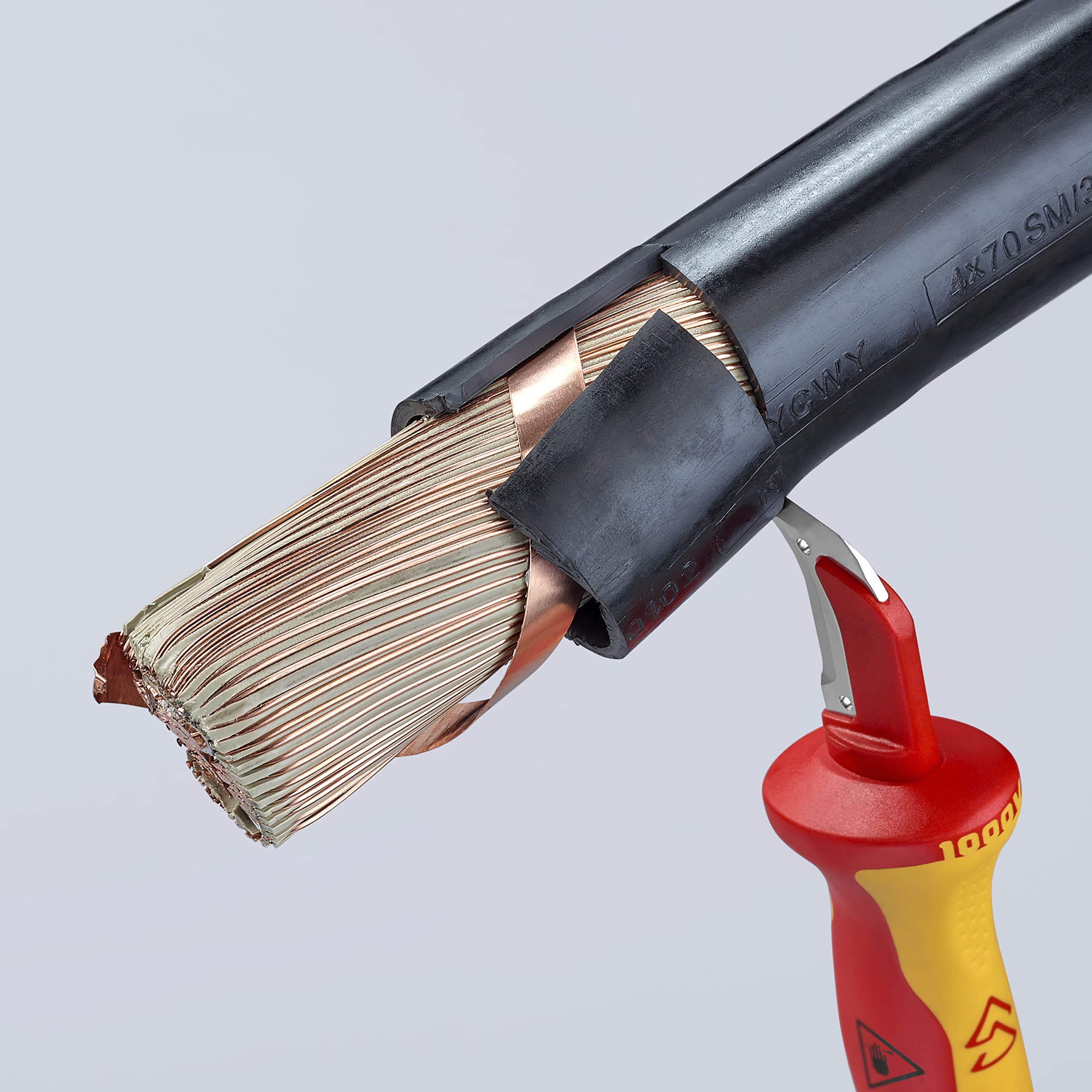 Knipex 98 55 Professional Dismantling Knife - High Precision Cutting Tool for Electrical Work, Cable Stripping & DIY Projects