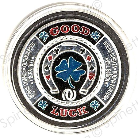Silver Poker Card Guard - Horseshoe & Clover Leaf Design for Texas Hold'em & Casino Games - Perfect Gift for Poker Players & Card Game Enthusiasts