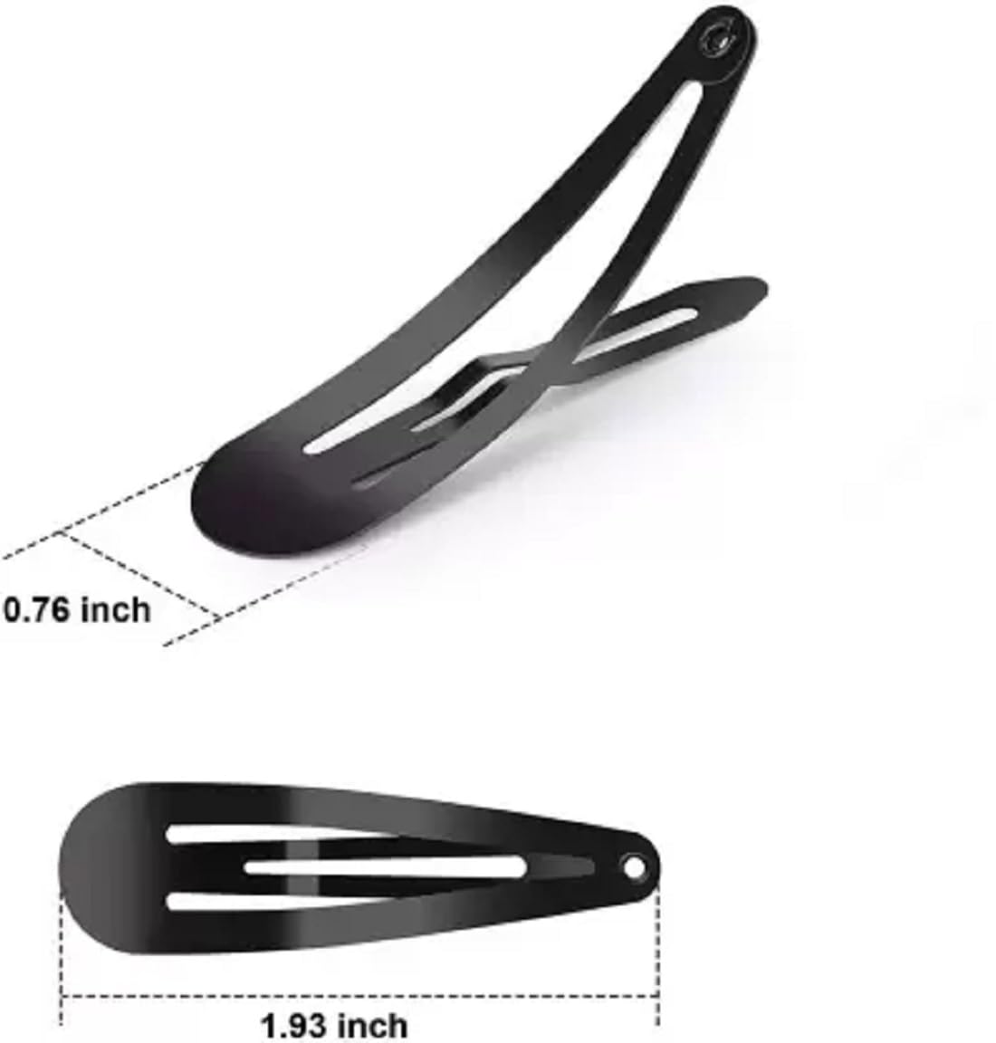 Premium Metal Triangular Tik Tak Hair Clips for Women - Matte Black Tic Tac Hair Pins for Secure Hold | Portable & Easy to Use | Perfect for Workouts, Travel, and Everyday Styling