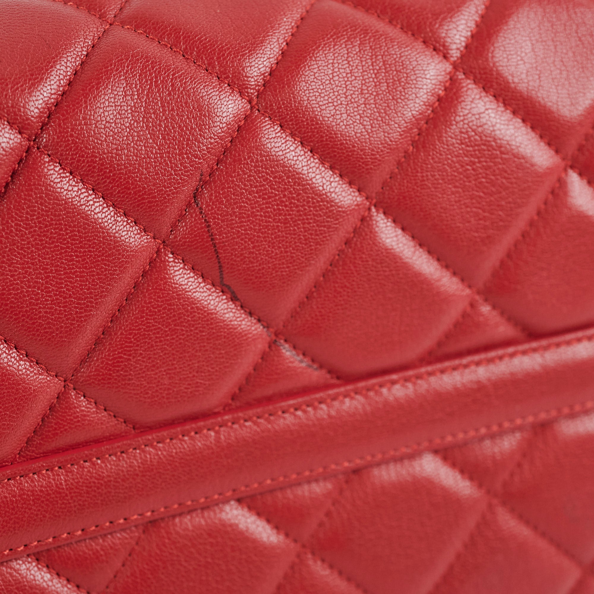 Chanel Quilted Calfskin Leather Tote Bag for Women - Red Luxury Handbag for Work, Travel & Everyday Use