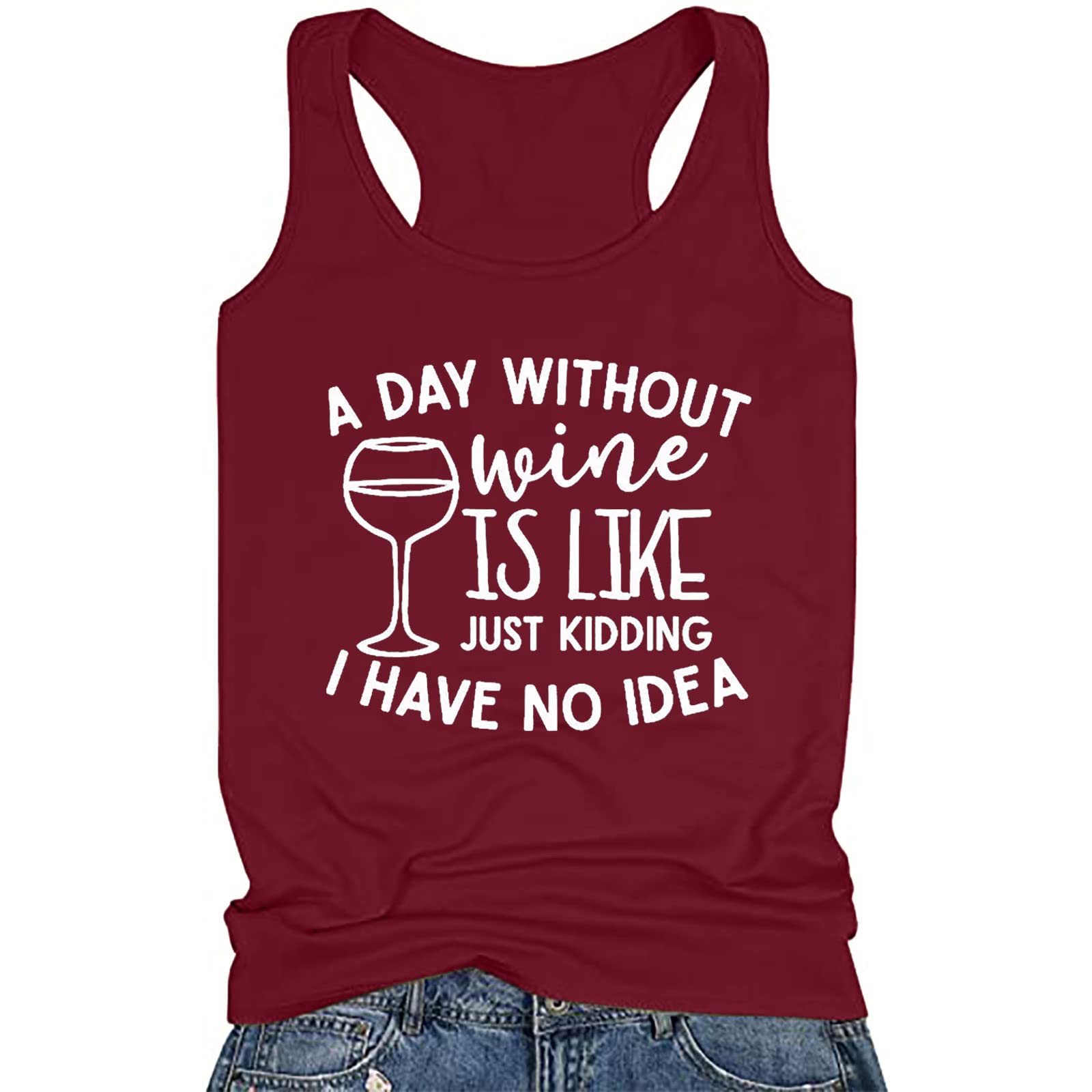 RKSTN Women's Tank Tops - Funny Wine Lover Sleeveless Summer T-Shirt & Casual Pullover Blouse for Women | Perfect for Beach, Vacation, Wine Tasting & Everyday Wear