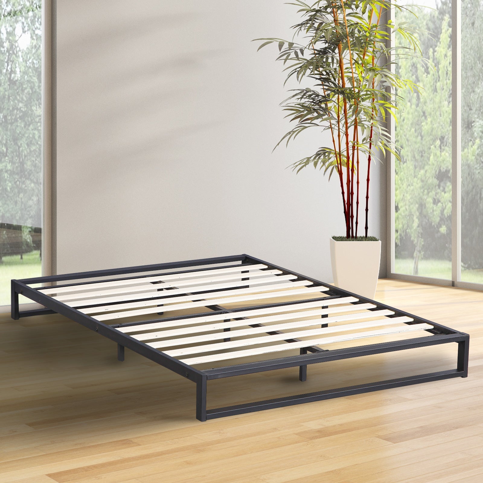 Florence Metal Bed Frame - Single Size, Sturdy & Durable Platform Bed Base for Home & Office Use | Perfect for Small Spaces, Guest Rooms & Dormitories