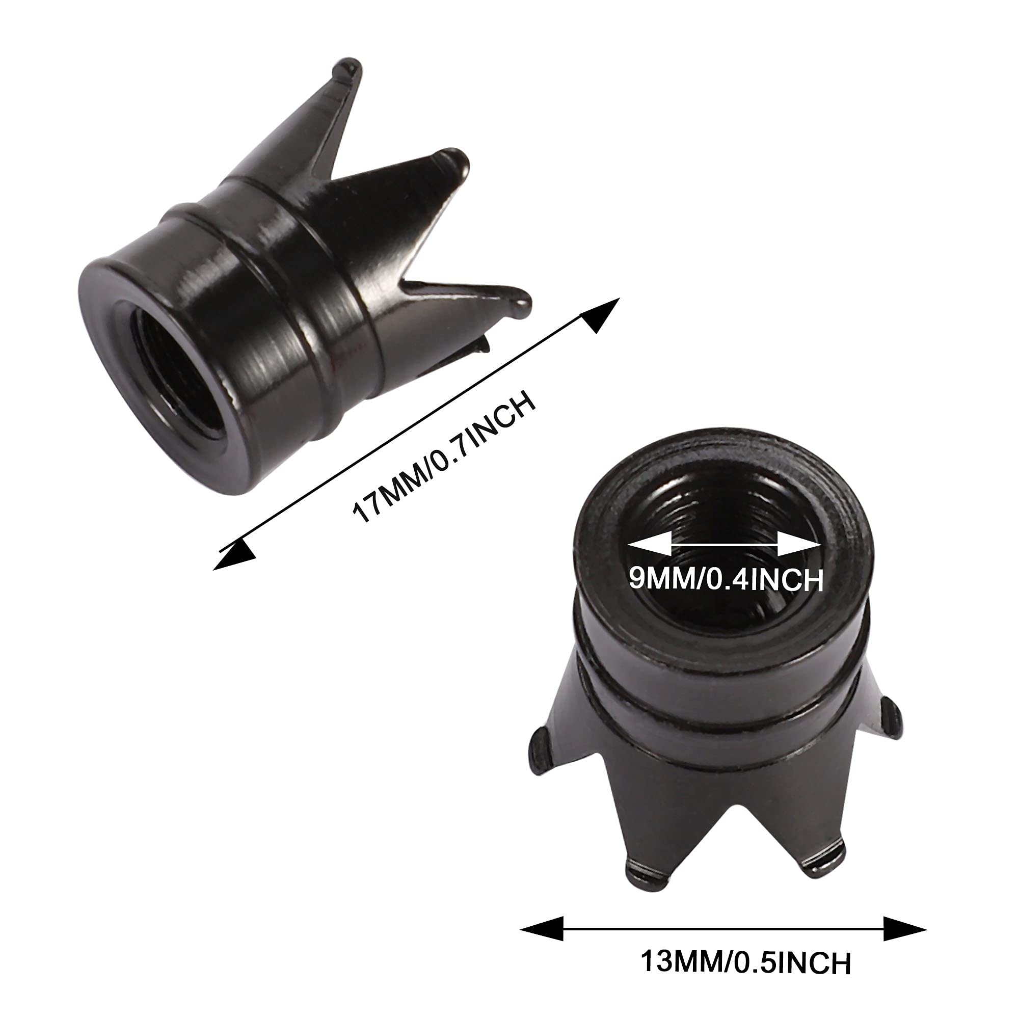 TOMALL Universal Tire Valve Stem Caps - 4pcs Black Dust Cover for Car Wheels | Air Valve Protection | Perfect for Sedans, SUVs & Trucks | Weather-Resistant & Stylish Accessory