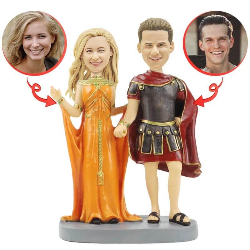 Custom Royal Wedding Bobblehead - Personalized Couple Figurine for Wedding Gifts & Anniversary Decor - Perfect for Bridal Showers, Wedding Favors, and Home Display