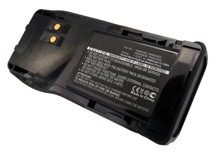 Synergy Digital 2-Way Radio Battery for Motorola HNN9360 - 1800mAh Ni-MH Replacement Battery (7.5V) - High Capacity Walkie Talkie Battery for Construction, Security & Outdoor Activities