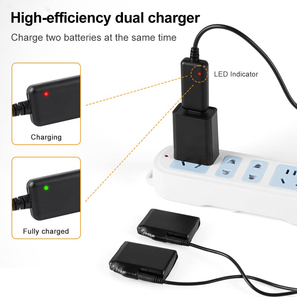 8.4V Dual USB Charger for Heated Gloves & Socks - Fast Charging for Winter Sports, Skiing, Snowboarding & Outdoor Activities