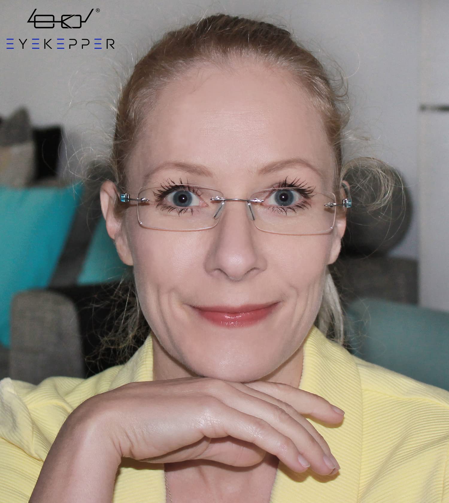 Eyekepper Small Lens Rimless Reading Glasses for Men & Women - Lightweight Comfort for Reading, Computer Work & Close-Up Tasks