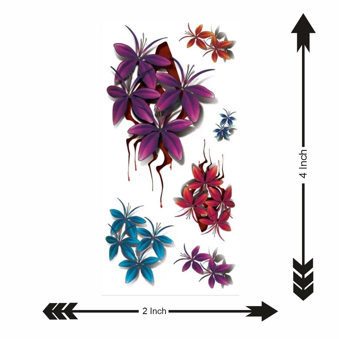 Waterproof Temporary Tattoos for Men & Women - Frangipani Flower Design, Long Lasting Fake Body Art | Perfect for Parties, Festivals, Beach Vacations and Body Decorations