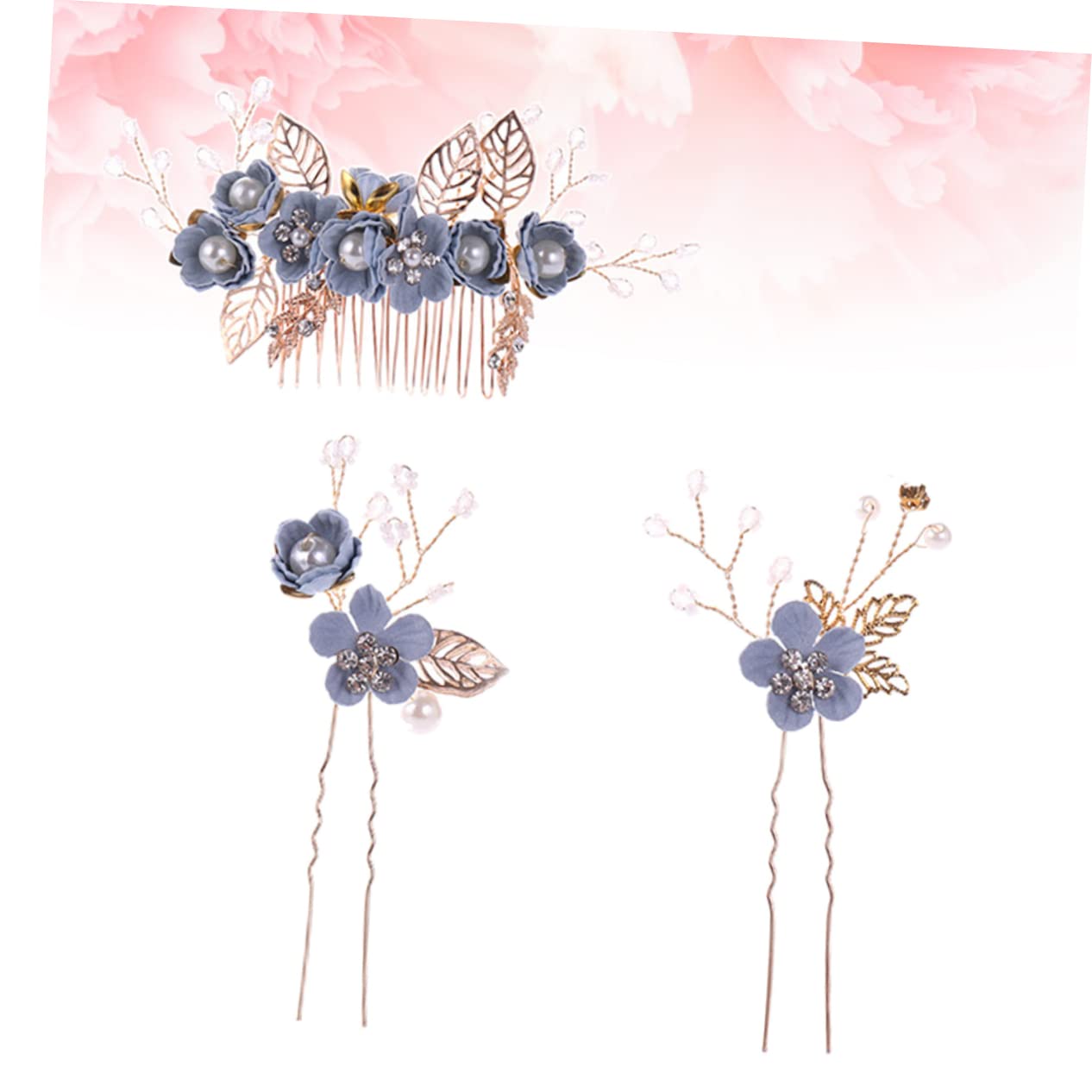 FOMIYES Floral Hair Comb Set for Girls - 3pcs Alloy Hair Pins, Bridal Headband & School Hair Accessories - Perfect for Weddings, Prom, Parties & Everyday Wear