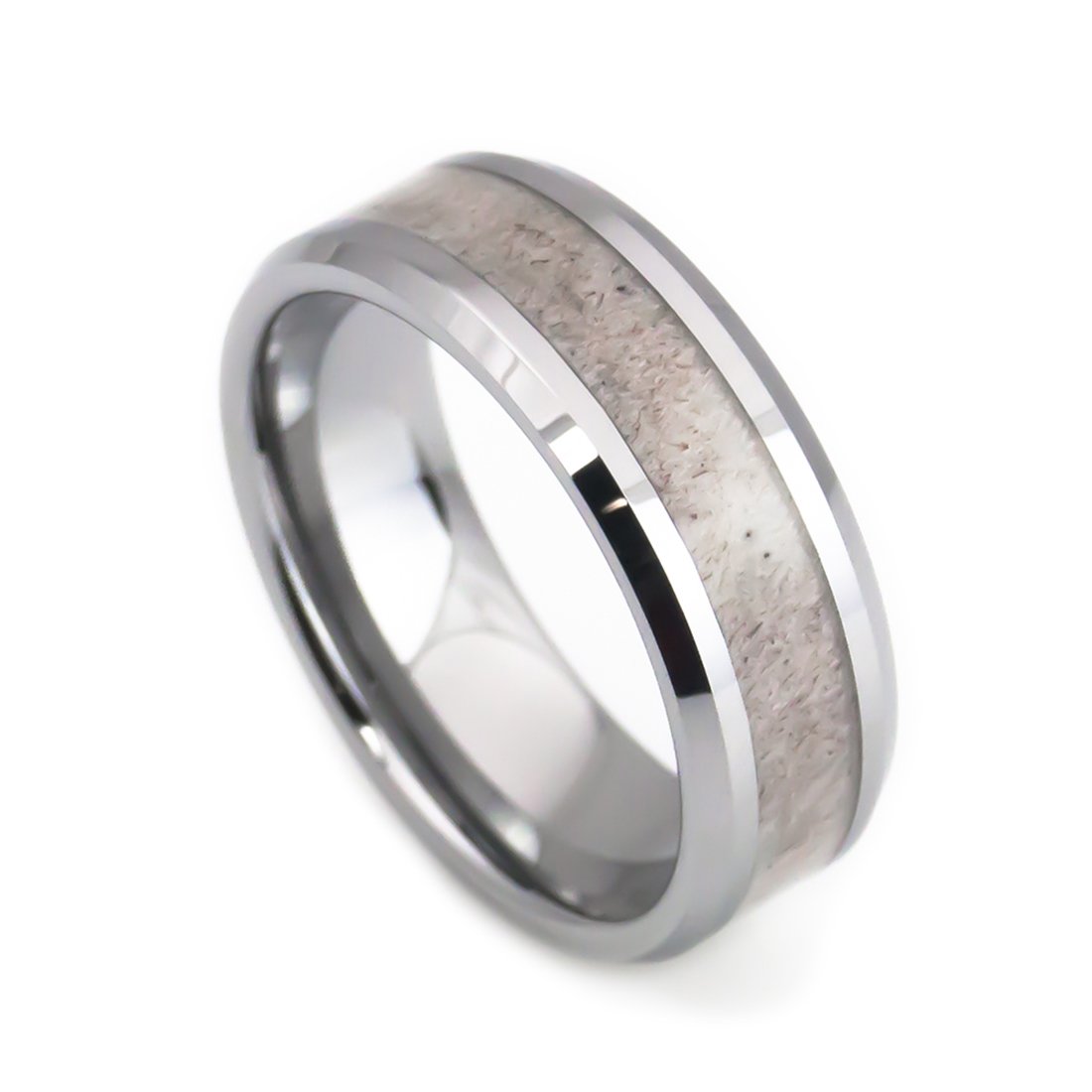 Deer Antler Inlay Tungsten Wedding Rings for Men & Women - Waterproof, Scratch-Resistant Wedding Bands - Perfect for Outdoor Adventures, Hiking & Nature-Inspired Ceremonies