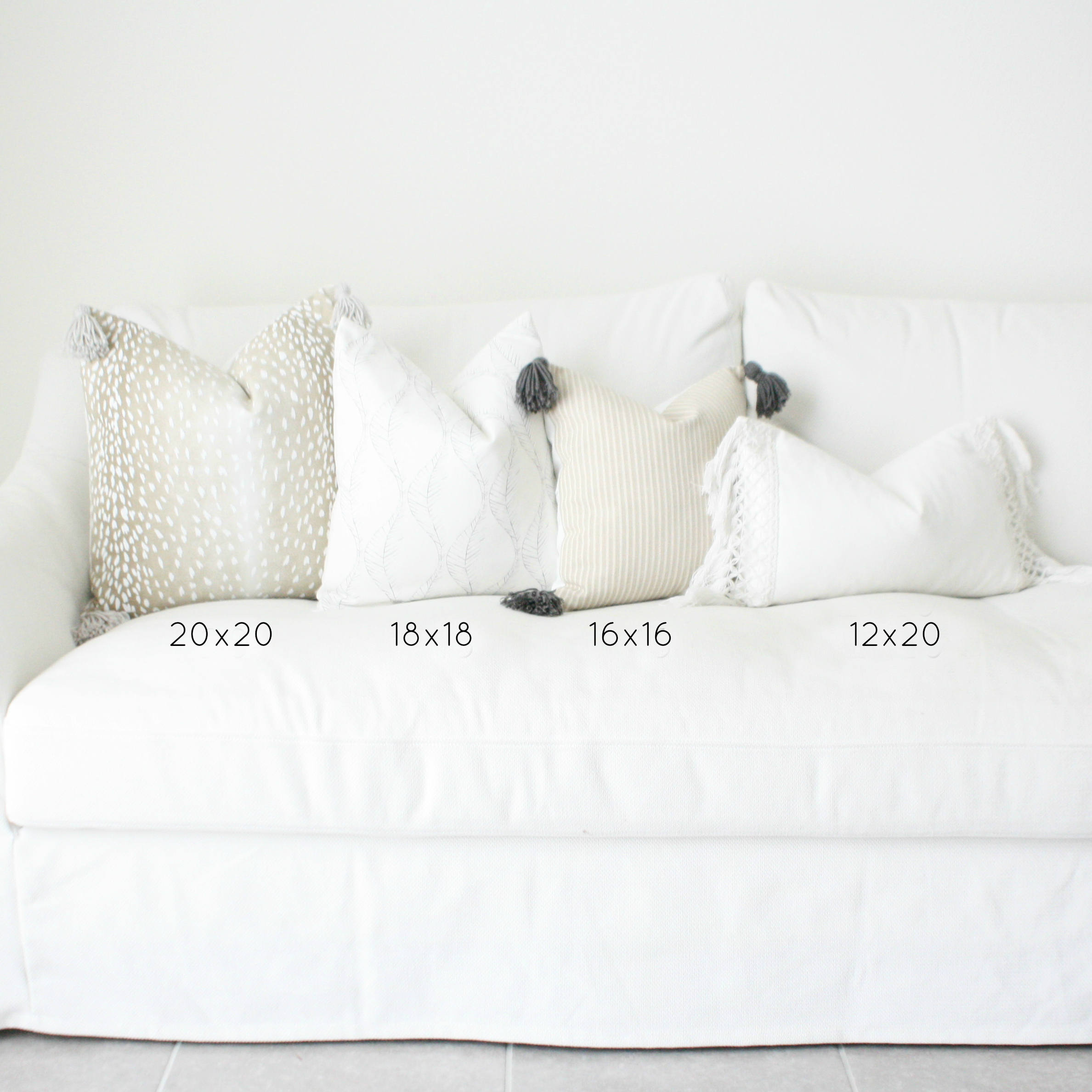 Loren Stripe Pillow Cover - Decorative Throw Pillow Case for Sofa, Bed, Couch - Soft Cotton Linen Blend - 18x18 Inches - Modern Home Decor for Living Room, Bedroom, Nursery