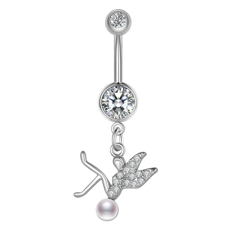 14G Gold Evil Eye Dangle Belly Button Ring Piercing Jewelry for Women | Navel Bar with Evil Eye Charm | Perfect for Belly Dance, Beach Wear & Body Jewelry Collection (Style Q2577)