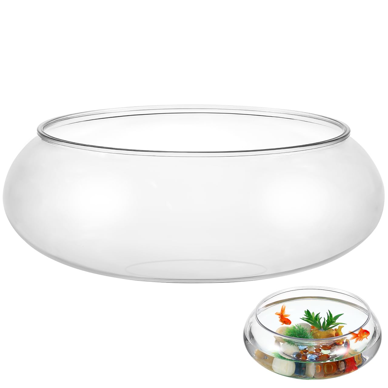 SUPVOX Clear Plastic Fish Tank Bowl - Wide Mouth Round Terrarium Vase for Hydroponic Plants, Floral Arrangements & Home Decor (2800ml) - Perfect for Table Centerpieces, Wedding Decor, Office & Living Room Decorations
