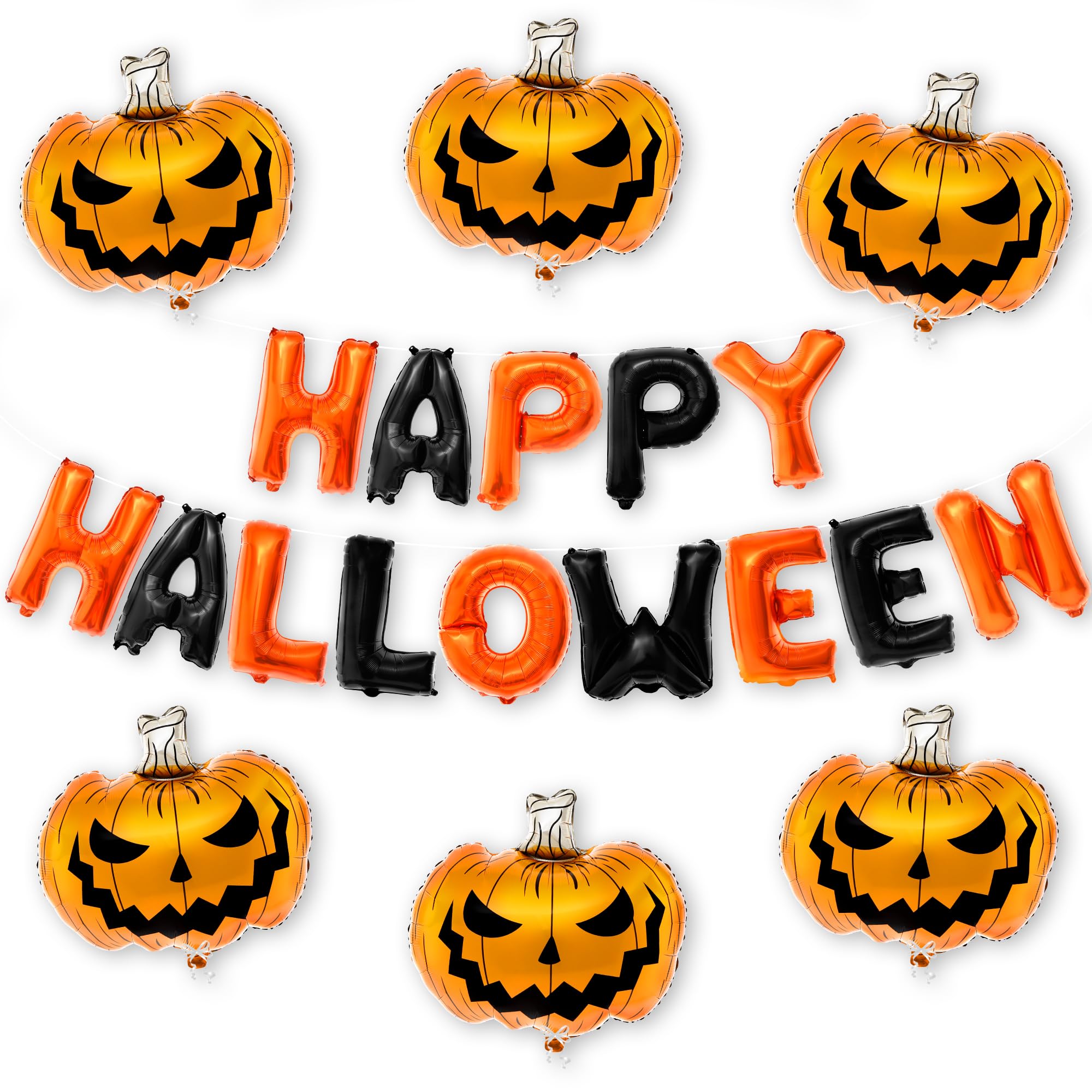 KatchOn Happy Halloween Balloons Decorations - Pack of 20 | Jack O Lantern & Spooky Pumpkin Balloons for Halloween Party Decor | Perfect for Home, Yard, and Classroom Halloween Celebrations