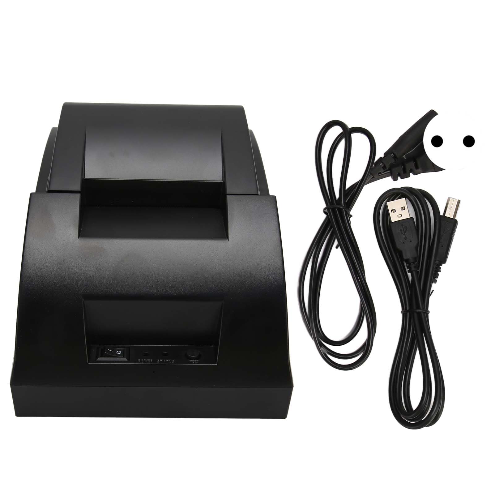 Kufoo 58mm Thermal Receipt Printer - 100-240V Low Power Consumption POS Printer with USB Port for Retail, Restaurant & Business Use (EU Plug)