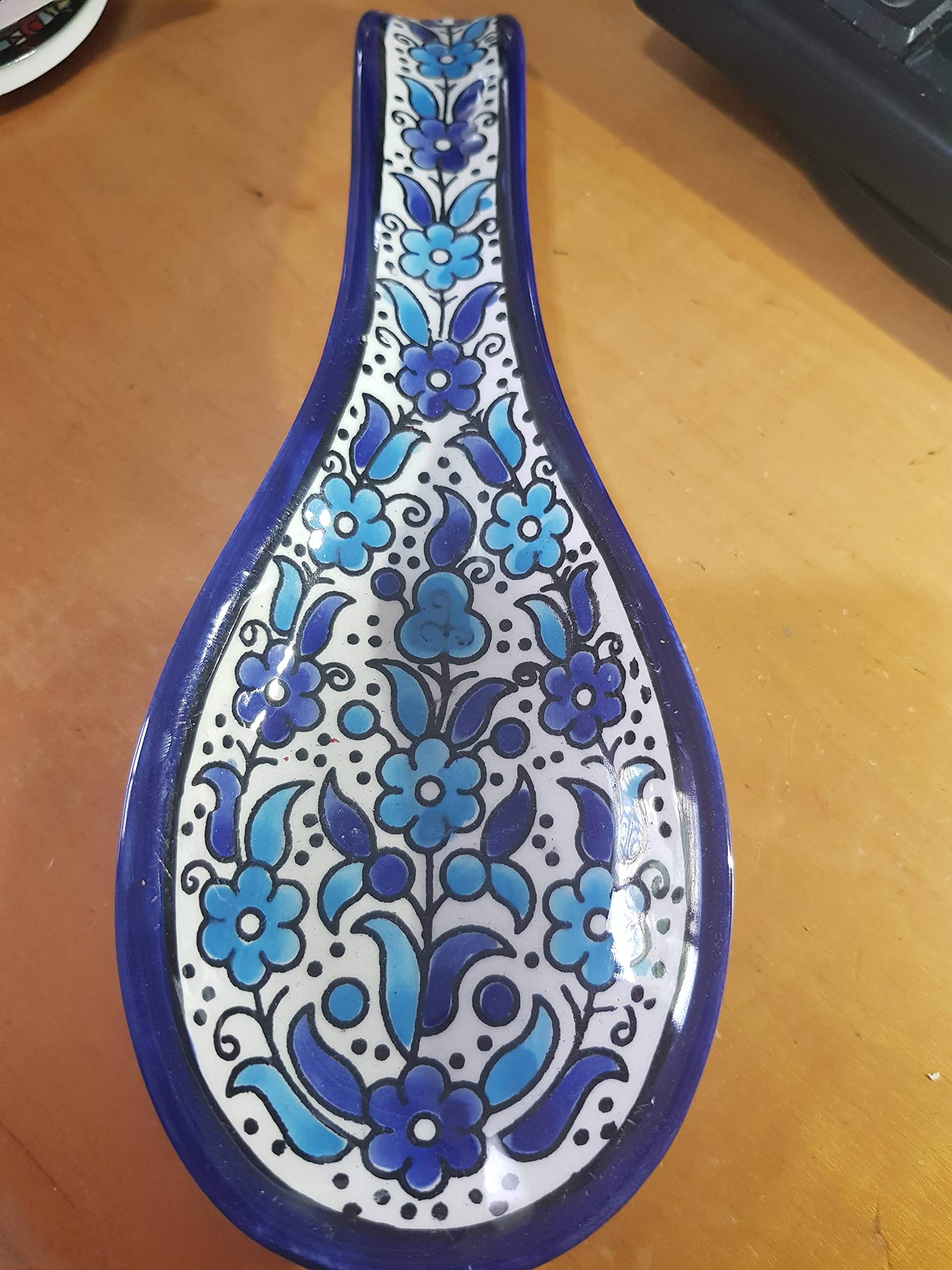 Bluenoemi Armenian Ceramic Rest Spoon - Handcrafted Kitchen Utensil for Cooking & Serving, Perfect Gift for Home Chefs | Ideal for Dining Tables, Kitchen Decor & Housewarming Gifts