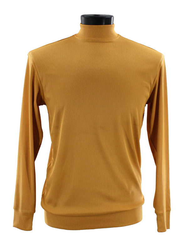 Bassiri Women's Long Sleeve High Neck Gold T-Shirt 632 - Elegant Casual Top for Work, Party & Everyday Wear