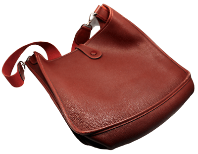 Authentic Hermes Evelyne PM Handbag in Brick Red Clemence Leather - Luxury Crossbody Purse for Women, Perfect for Work, Travel & Everyday Use
