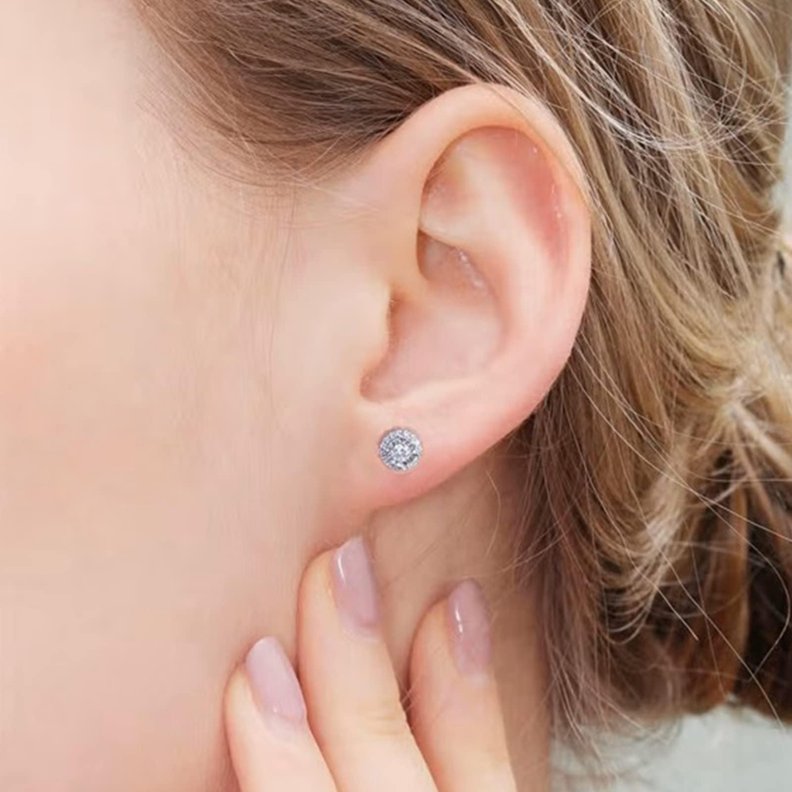 Cubic Zirconia Stud Earrings for Women & Men - 925 Sterling Silver Simulated Diamond CZ Earrings - Perfect for Weddings, Parties & Everyday Elegance