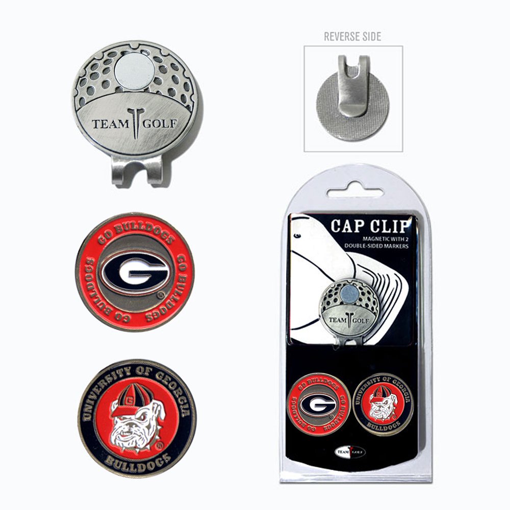 Team Golf NCAA Golf Cap Clip with 2 Removable Double-Sided Enamel Magnetic Ball Markers - Easy Hat Attachment for Golfers | Perfect for Golf Tournaments, Practice & Outdoor Sports