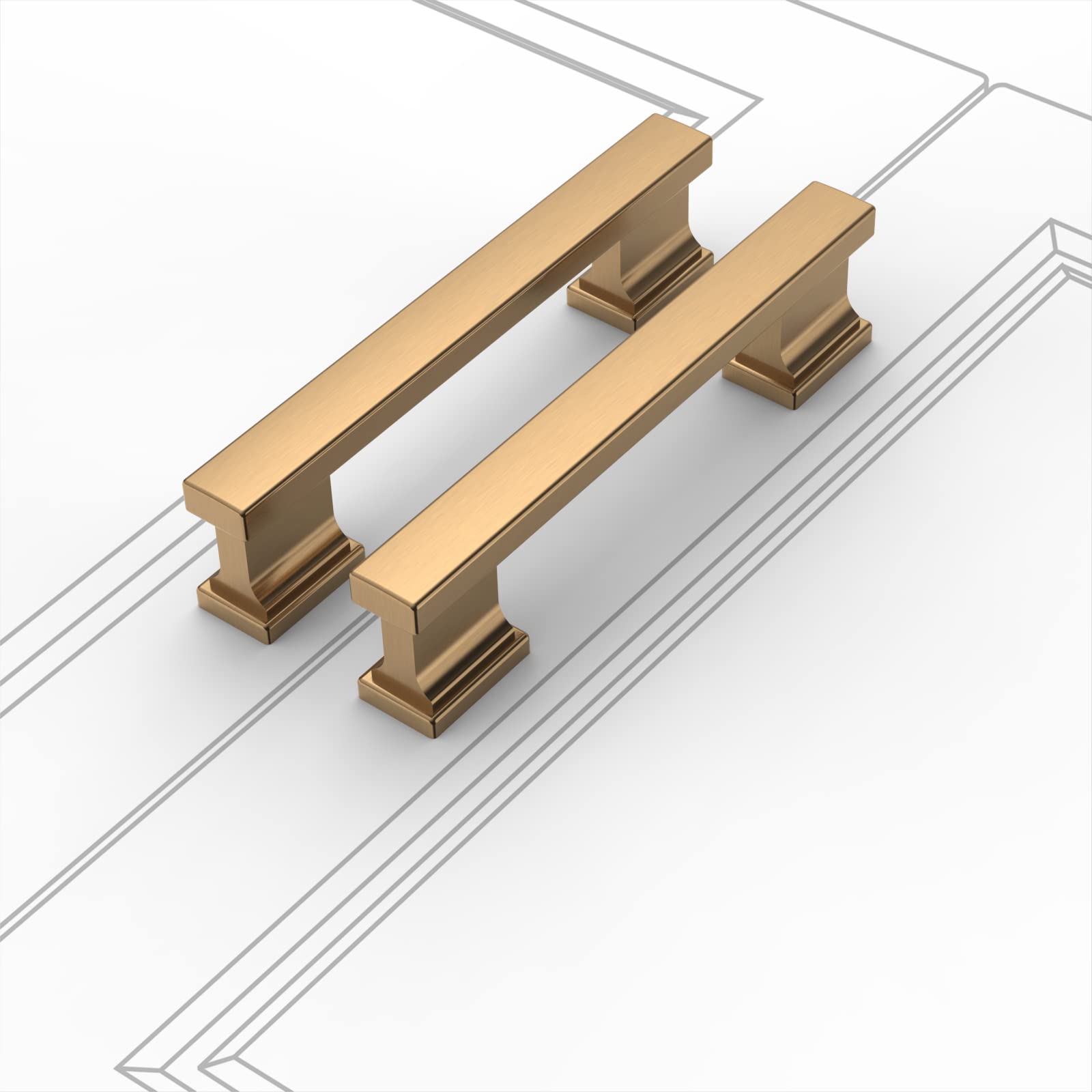 10 Pack 3.75 Inch (96mm) Champagne Bronze Cabinet Handles - Gold Kitchen Cabinet Hardware Pulls for Drawers, Dressers, Cupboards & Wardrobes - Perfect for Home Renovation & Furniture Upgrade