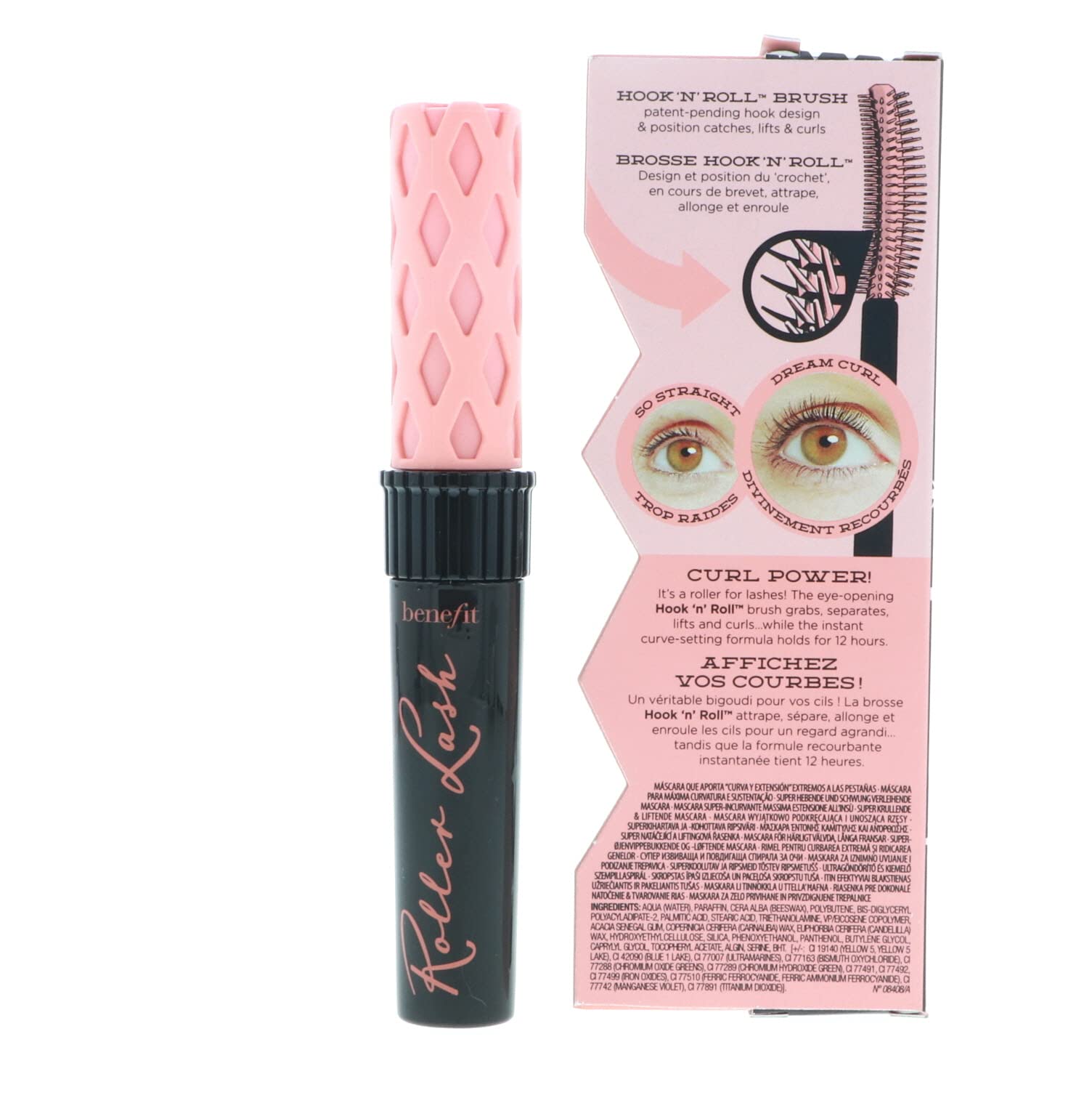 Benefit Cosmetics Roller Lash Curling & Lifting Mascara - Black (0.30 oz/8.5g) - Volumizing, Lengthening & Curling Mascara for Dramatic Lashes - Perfect for Daytime Wear & Special Occasions